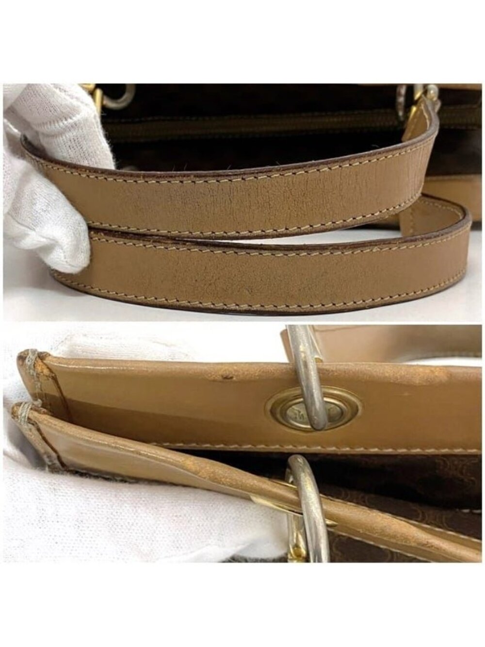 Celine Handbag Brown Macadam Tote Bag Leather - Picture 8 of 10